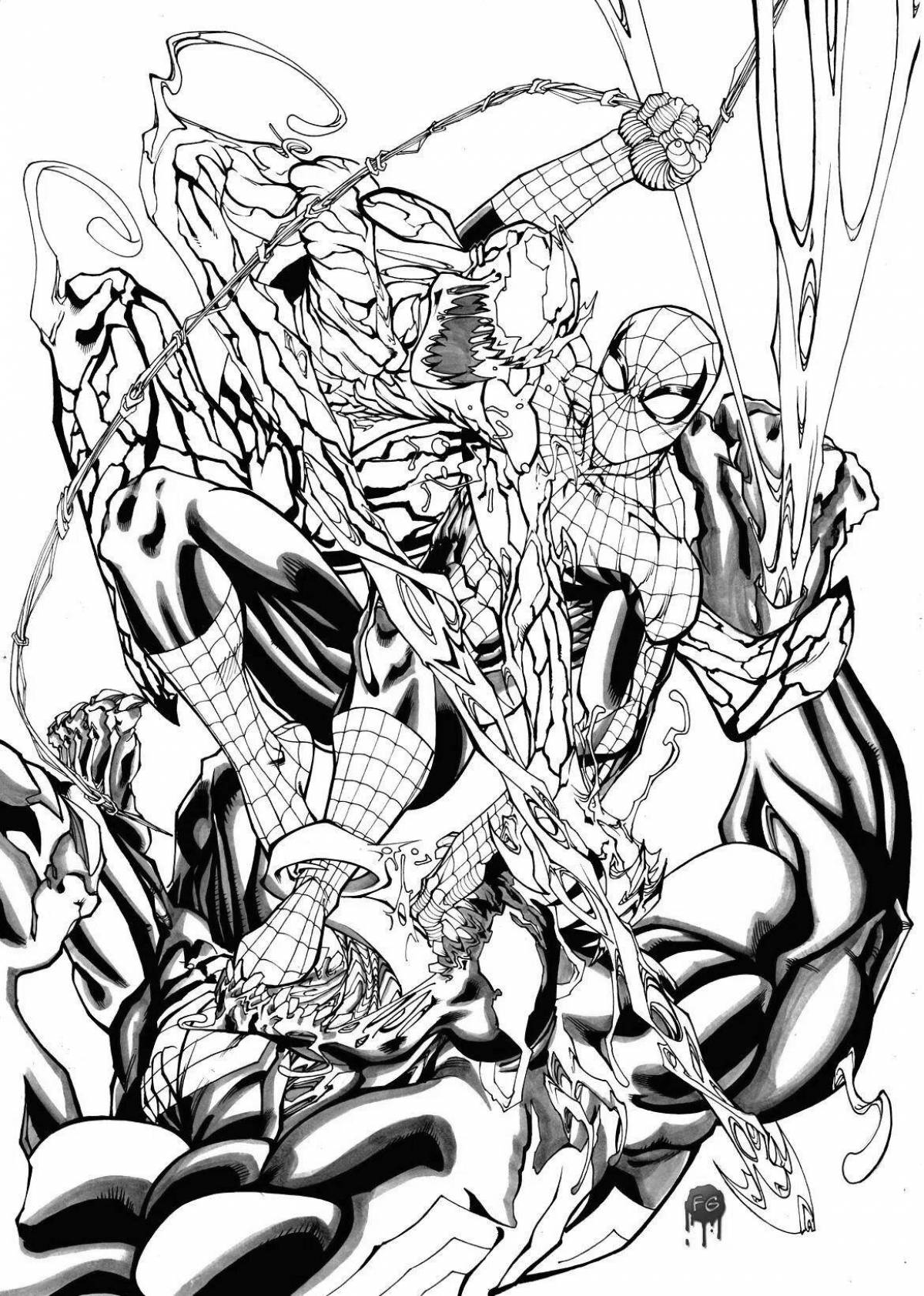 Awesome Spiderman vs Venom coloring book
