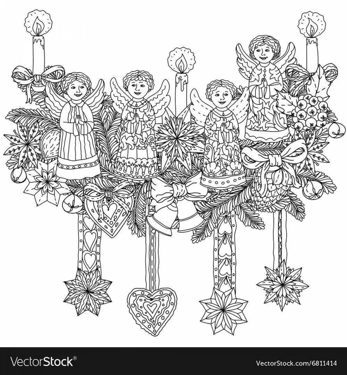 Bright merry christmas coloring book