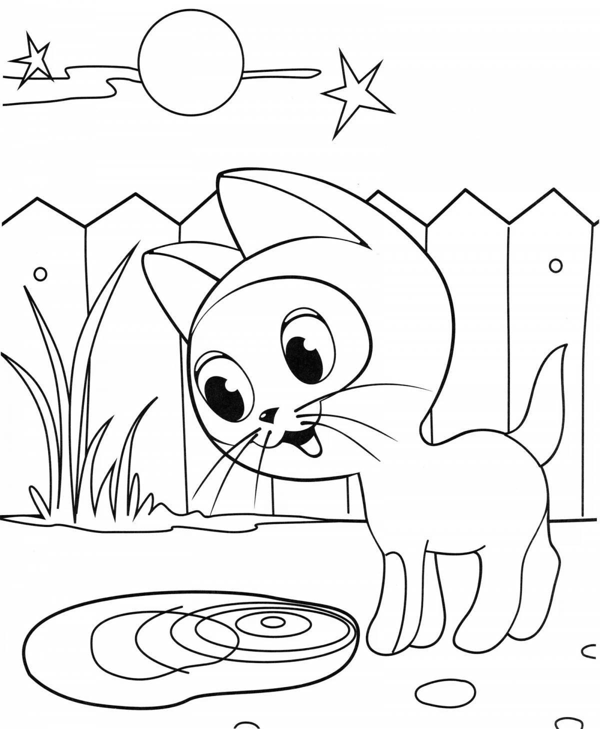 Adorable kitten coloring book