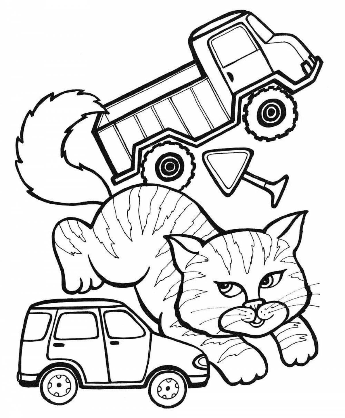 Coloring book incredible magic garage