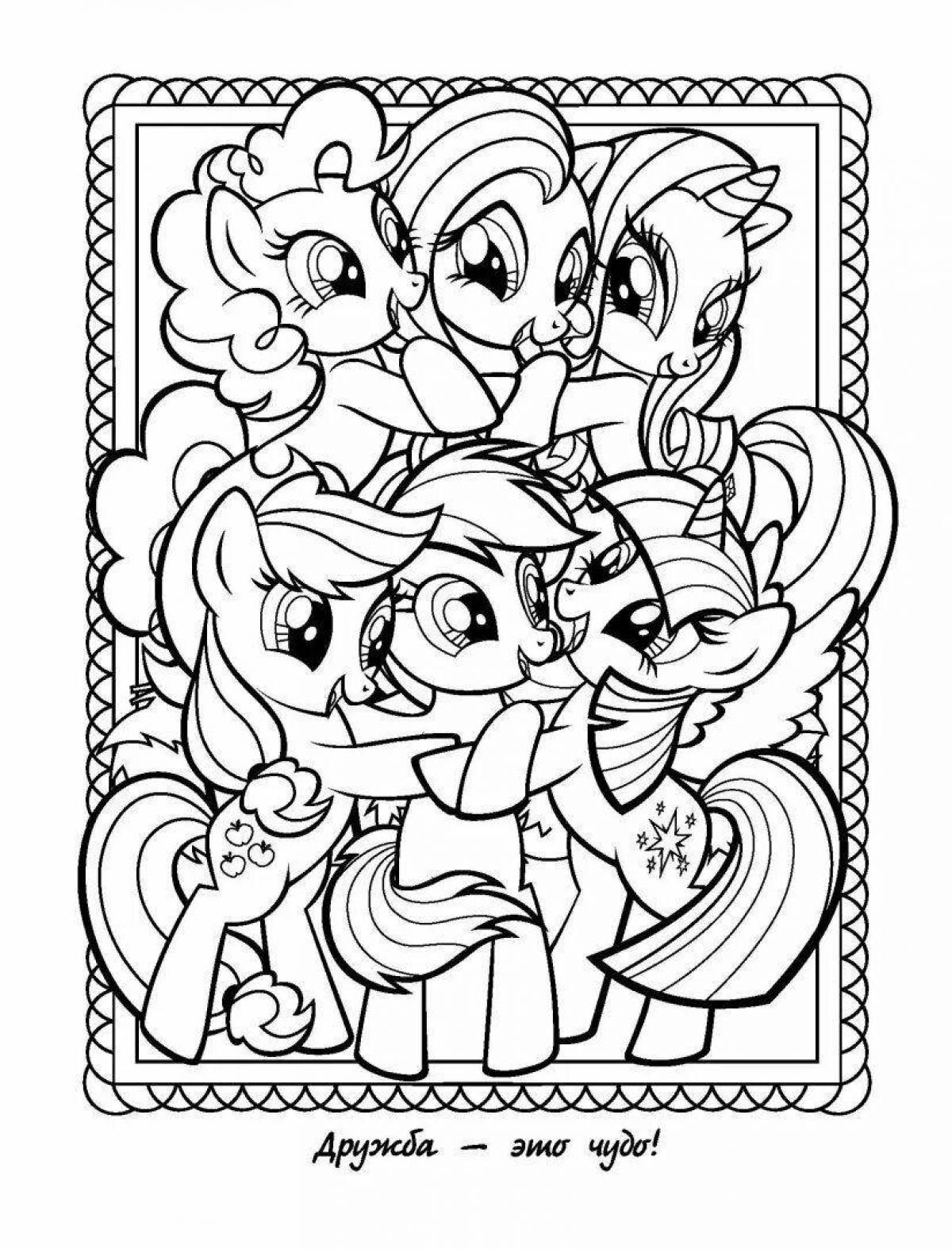 Radiant coloring sparkle and her friends