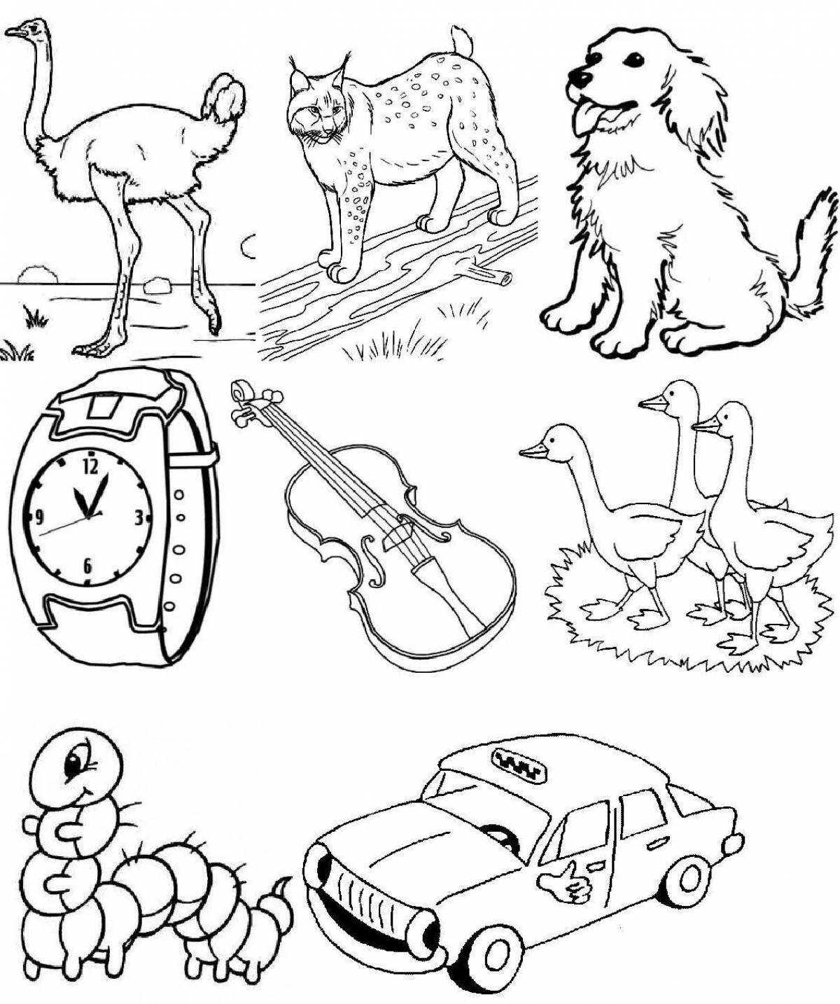 Attractive sound and letter coloring page