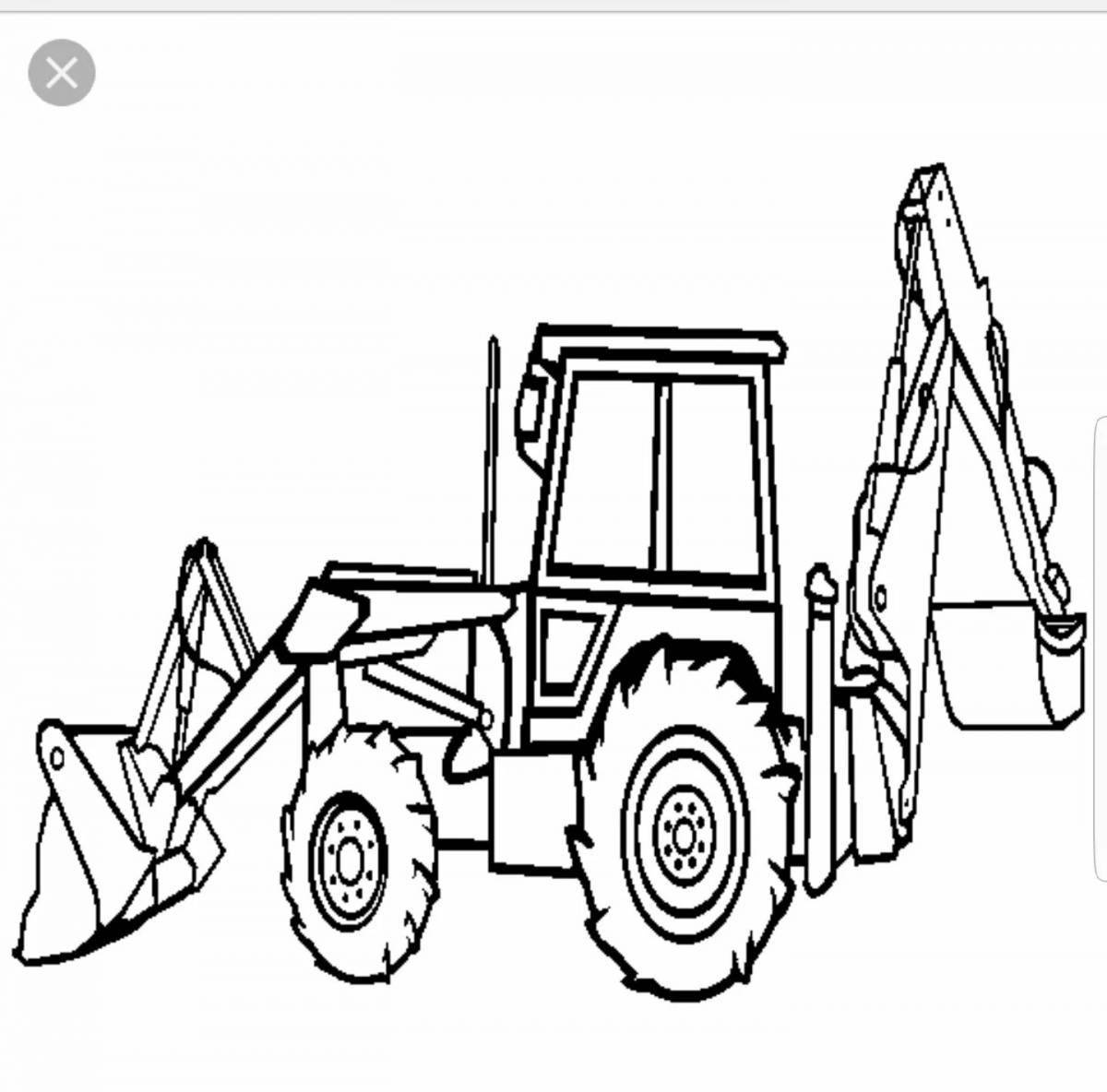 Exciting Bucket Excavator Coloring Page
