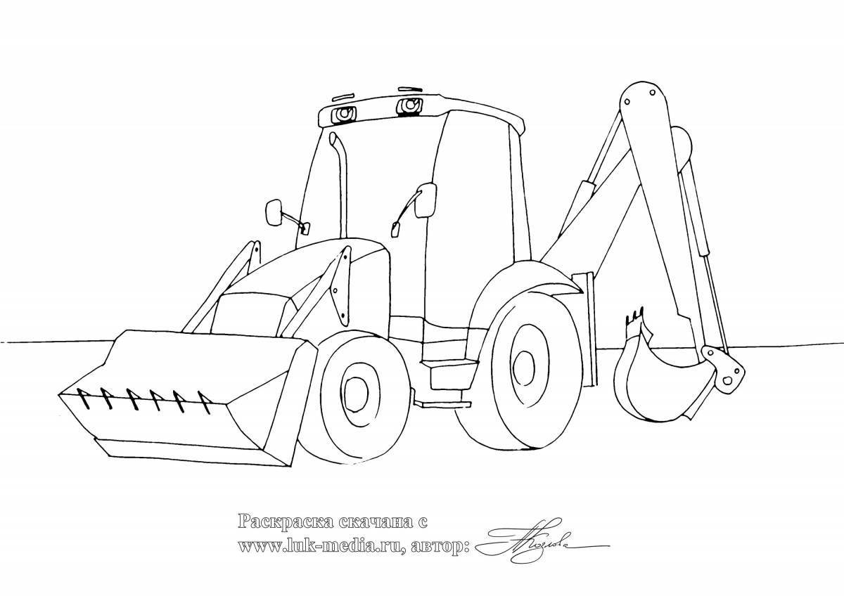 Glamorous bucket excavator coloring page