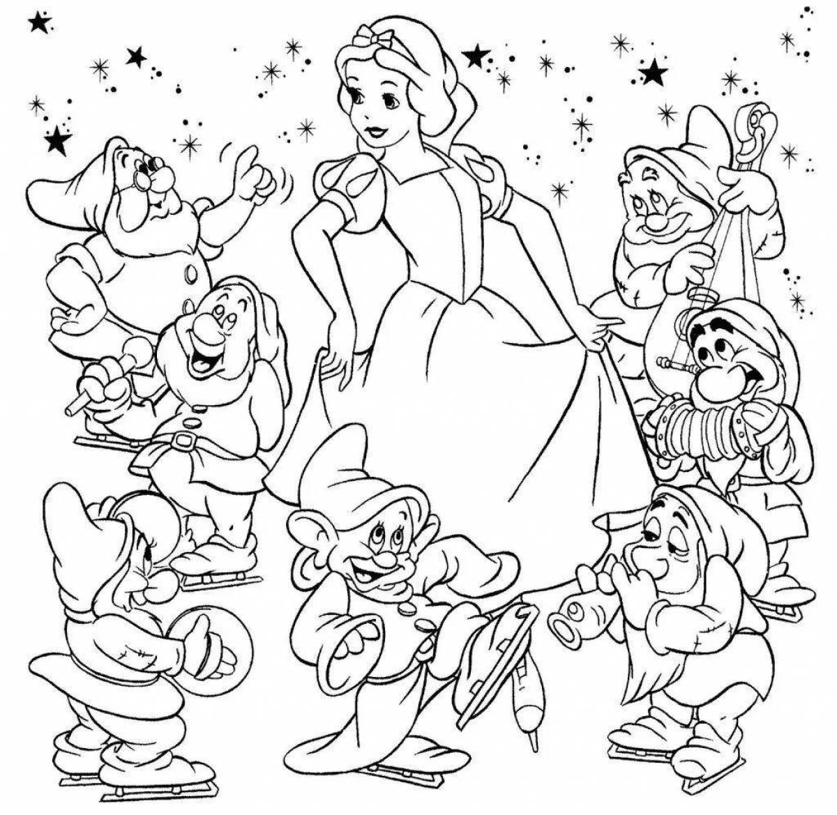 Animated disney coloring book for kids