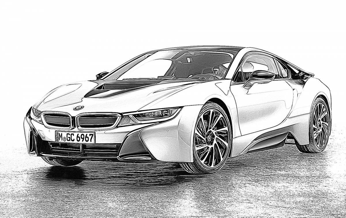 Раскраска грандиозный автомобиль bmw i 8