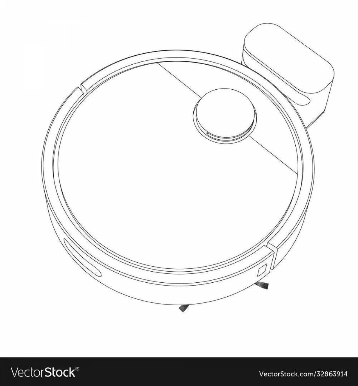 Colorful robot vacuum cleaner coloring page
