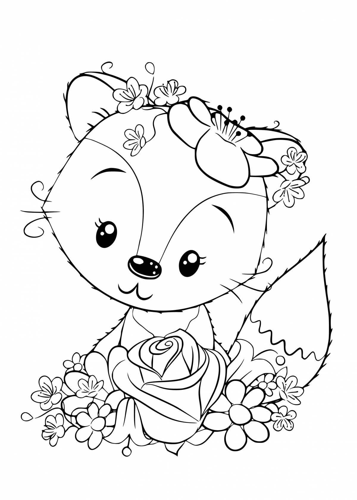 Nice coloring for girls cute animals
