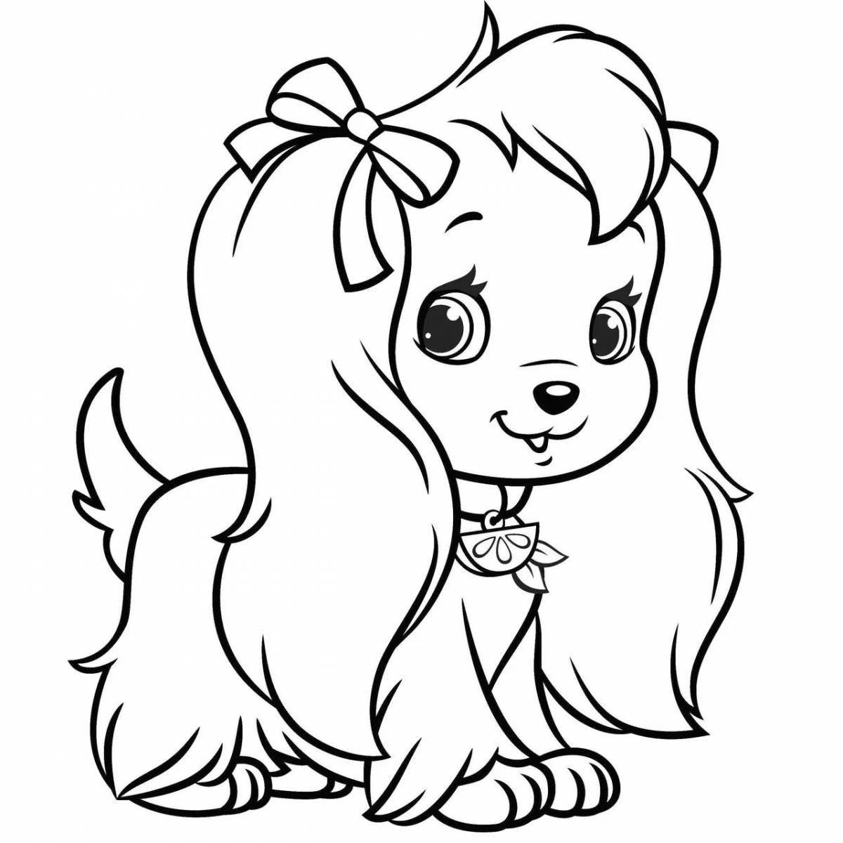 Precious animal coloring pages for girls