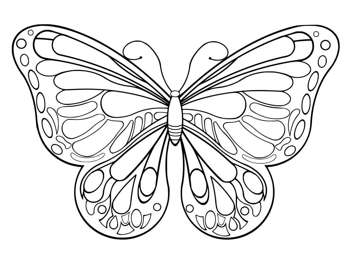 Coloring book shining big butterfly