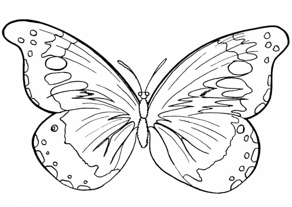 Блестящая большая бабочка-раскраска