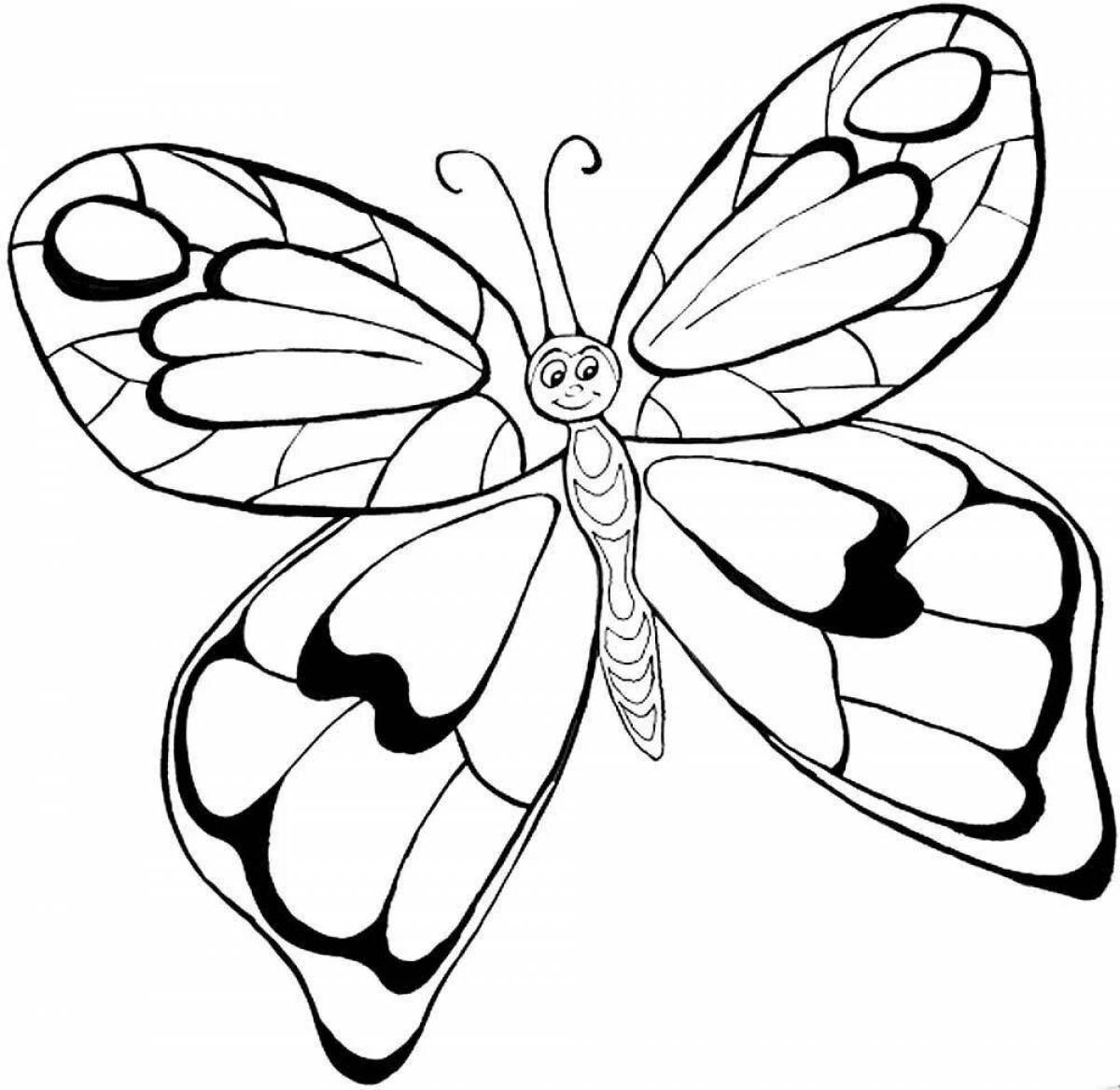 Bright big butterfly coloring book