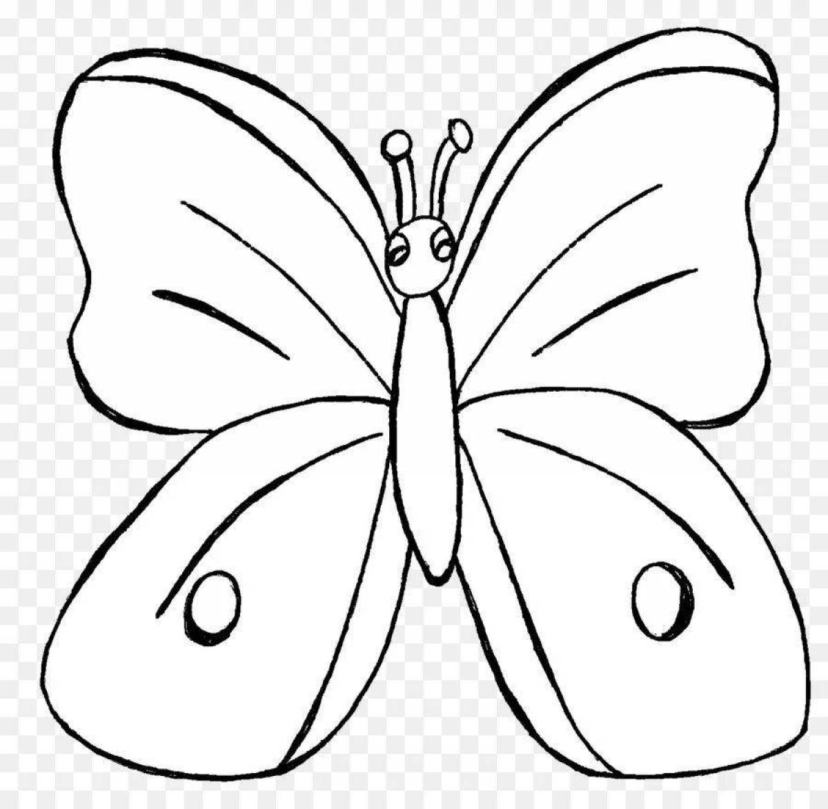 Brightly colored large butterfly coloring book