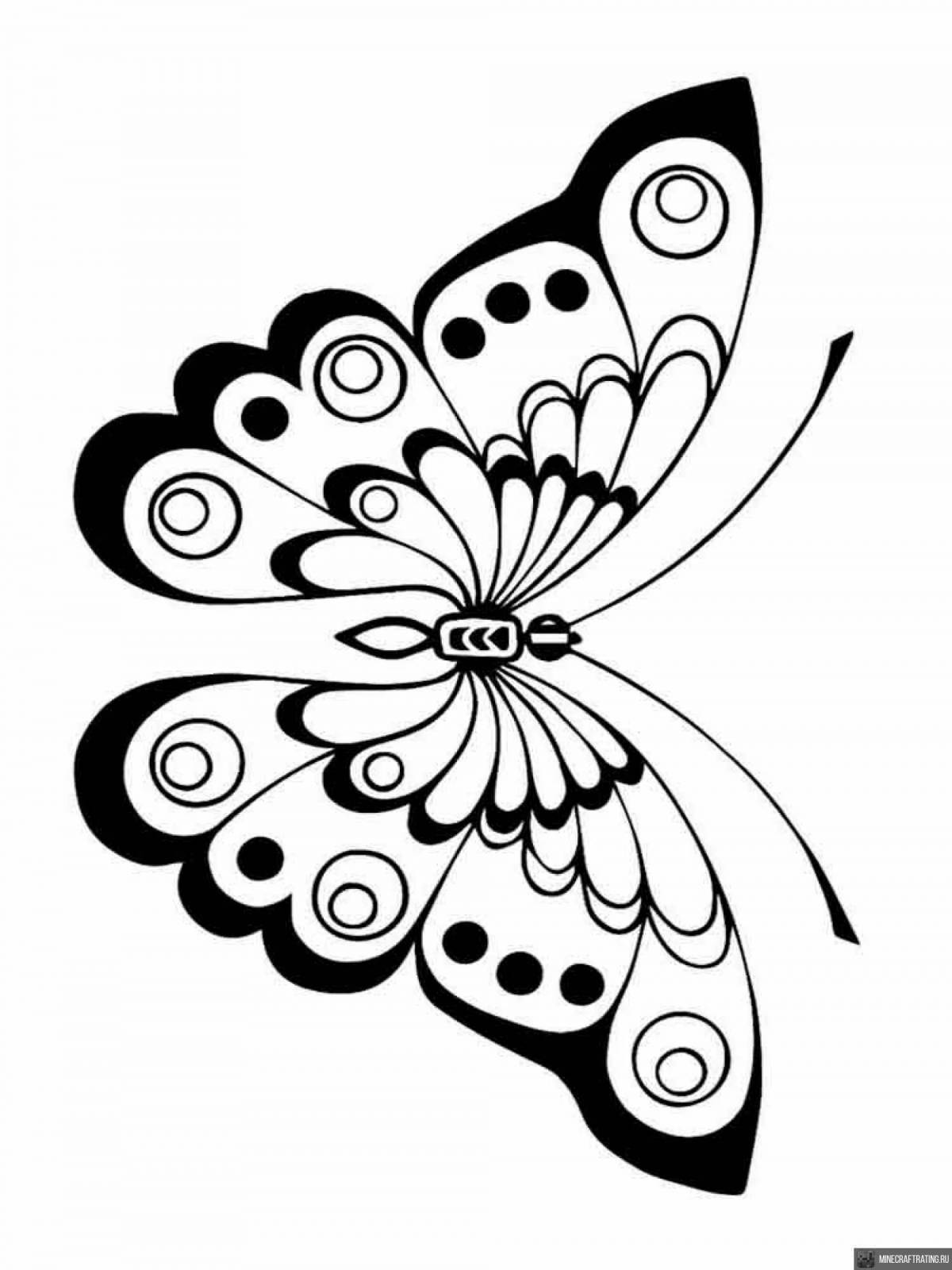 Coloring book graceful big butterfly
