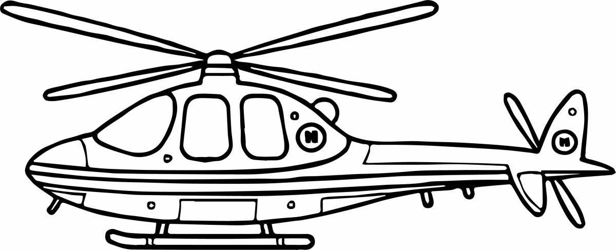 Majestic planes and helicopters coloring page