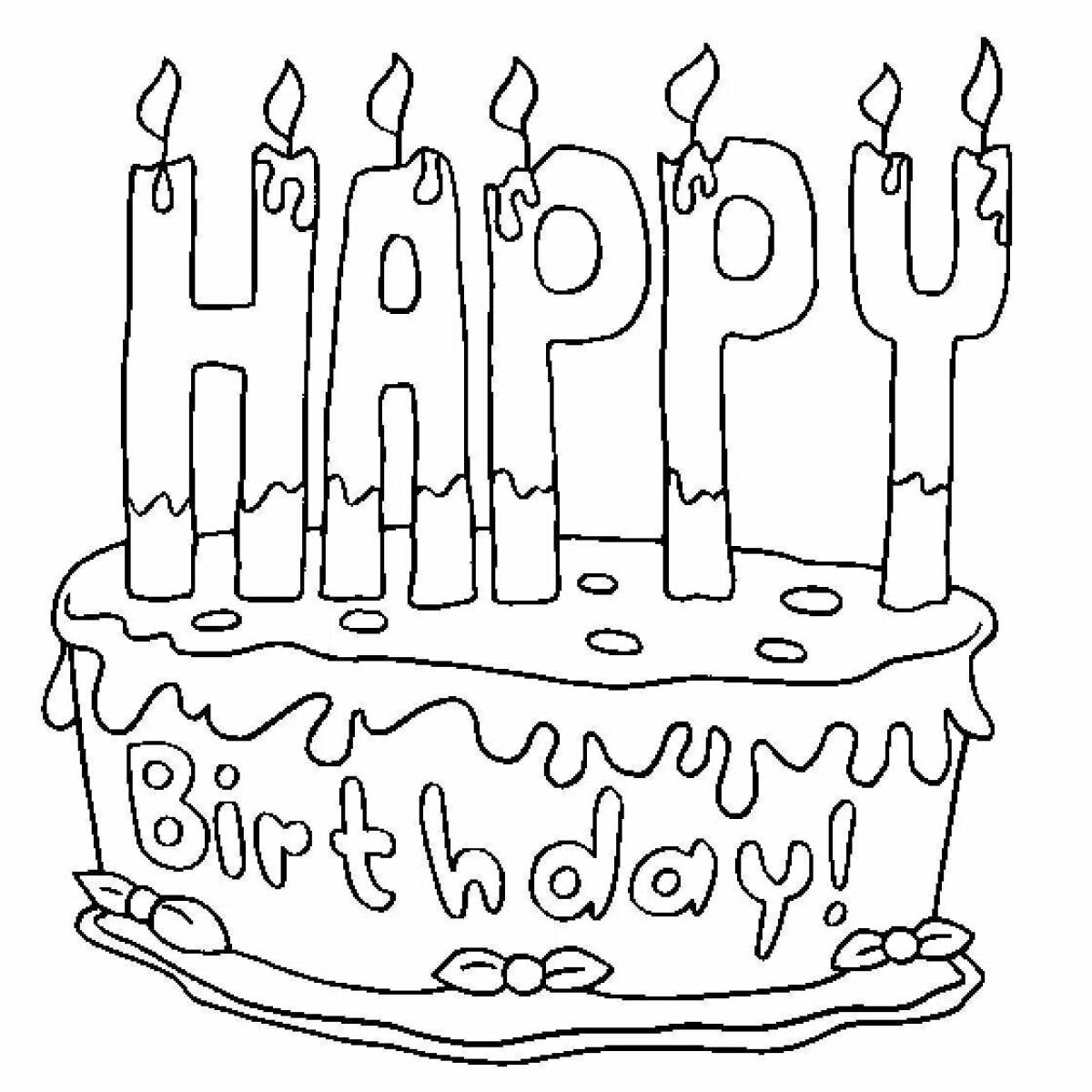 Happy birthday coloring page