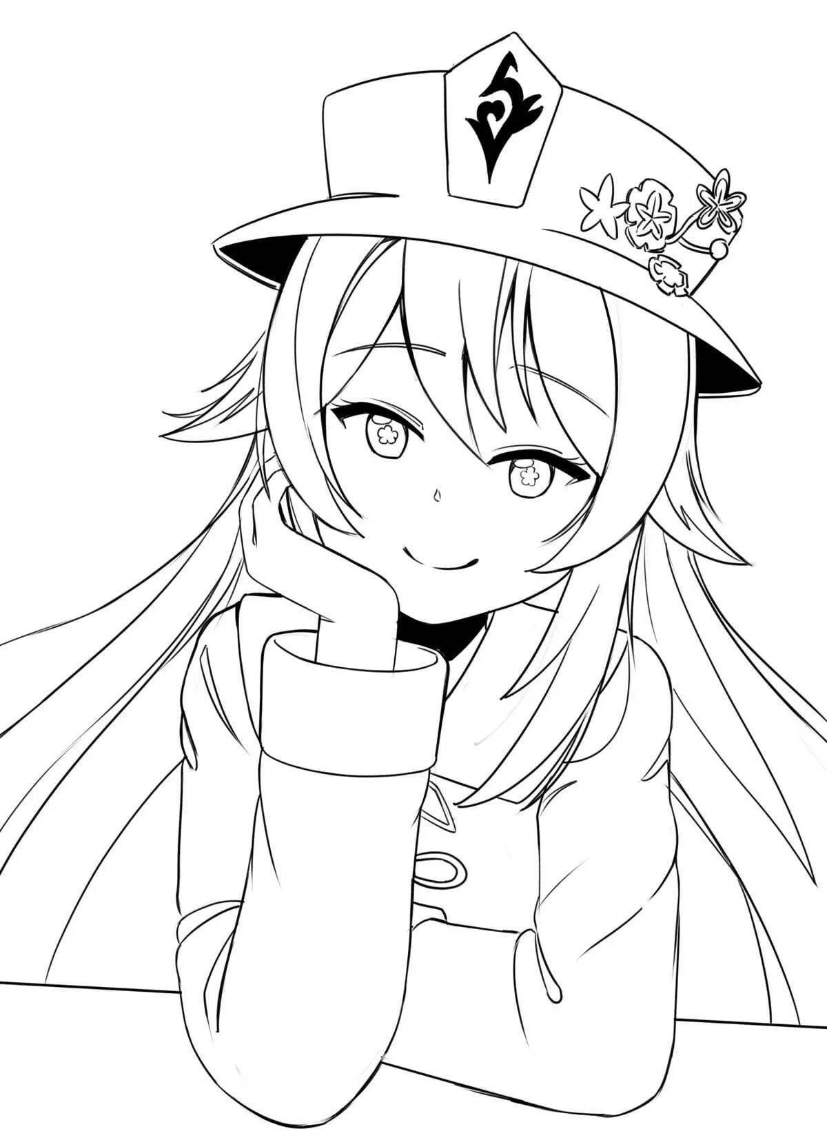 Hu tao full length coloring book