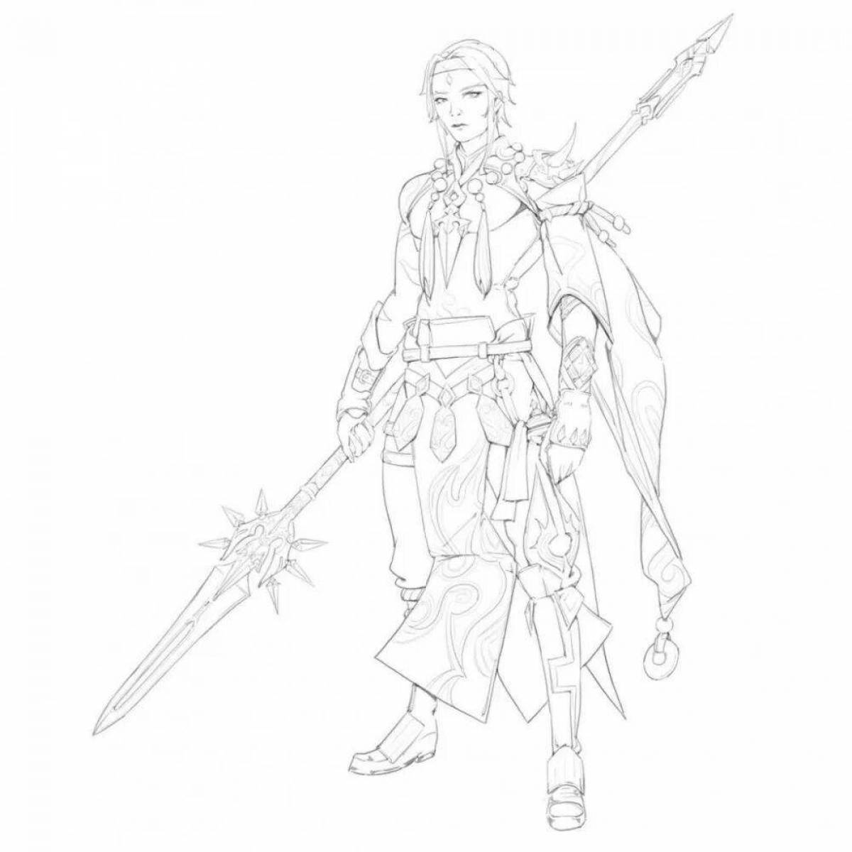 Hu tao's impressive full length coloring book