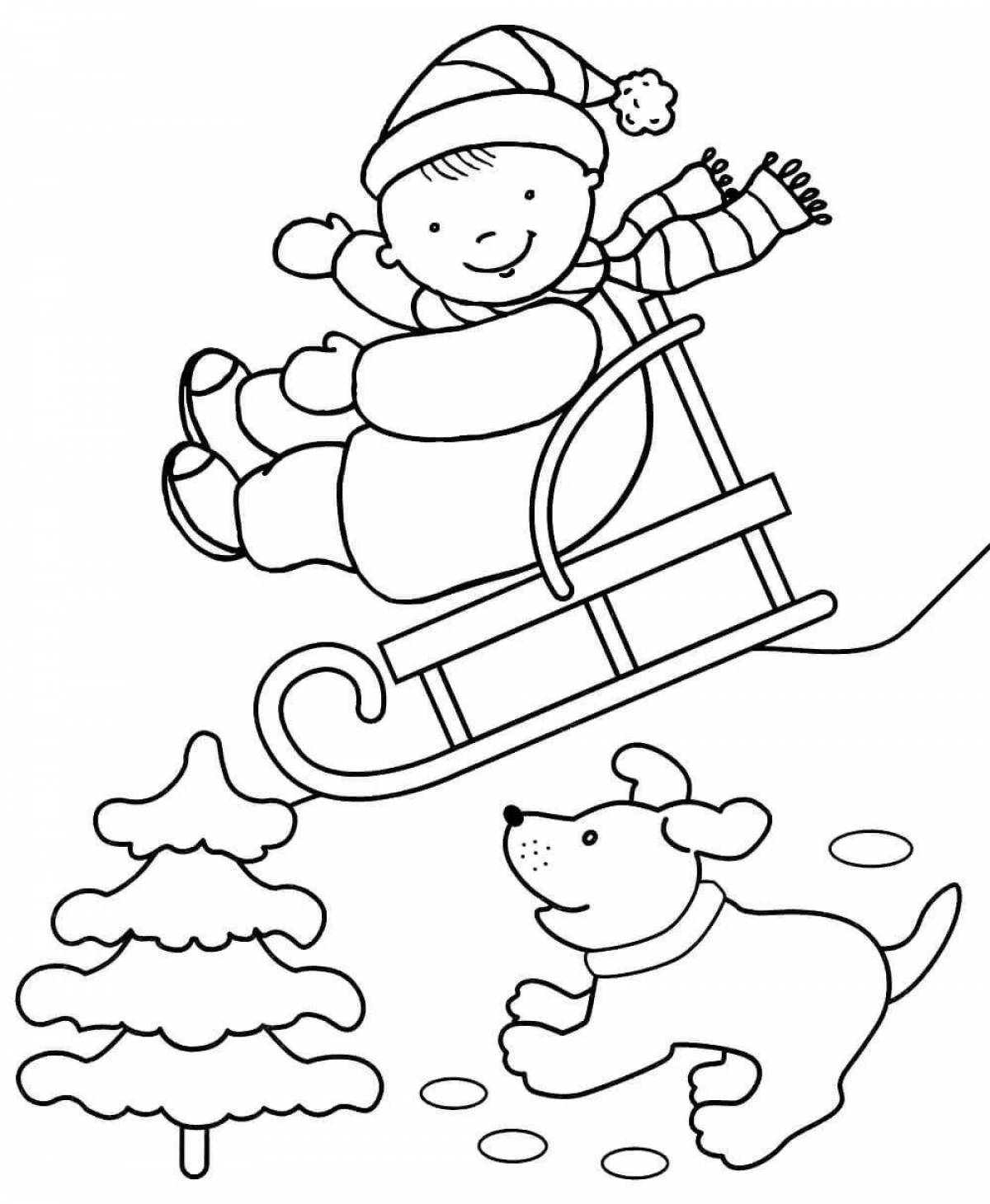 Vibrant winter fun coloring book