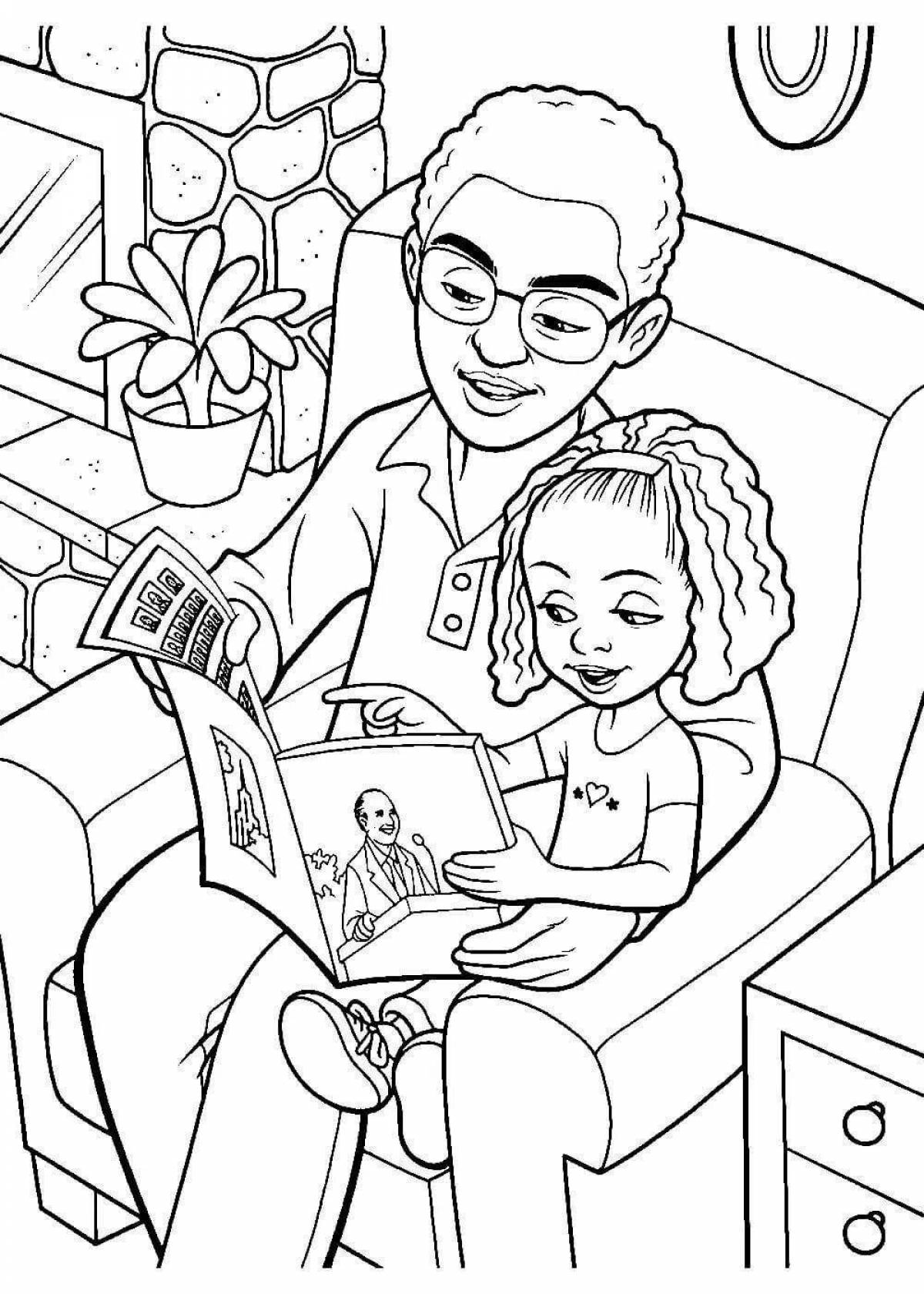 Dad's bright coloring for dad's day