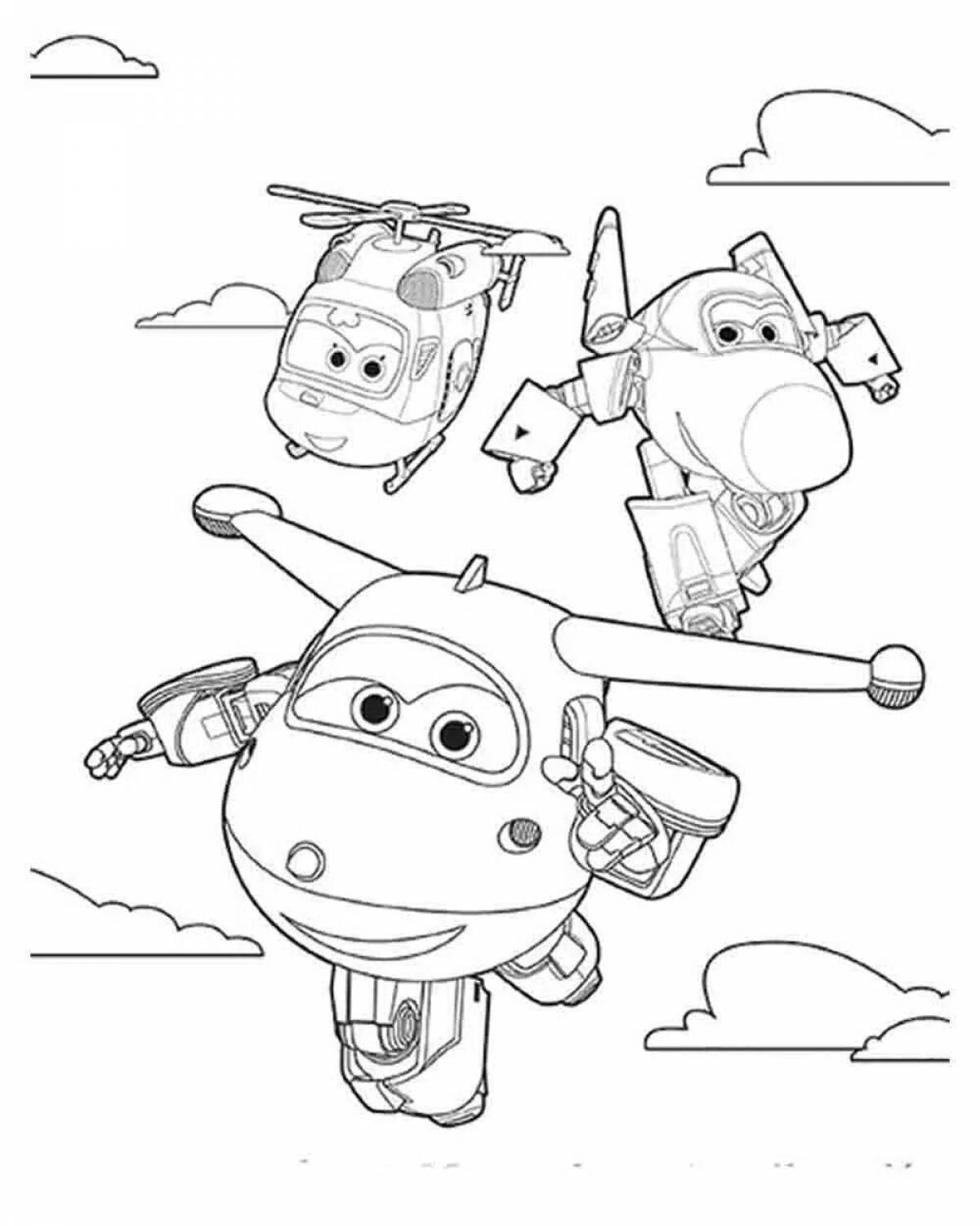 Playful coloring of superwings jet and his friends