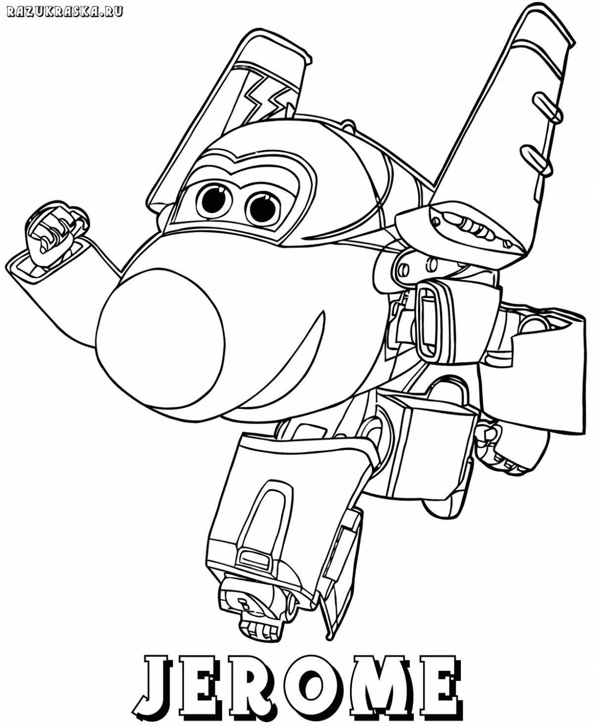 Coloring page amazing superwings and his friends