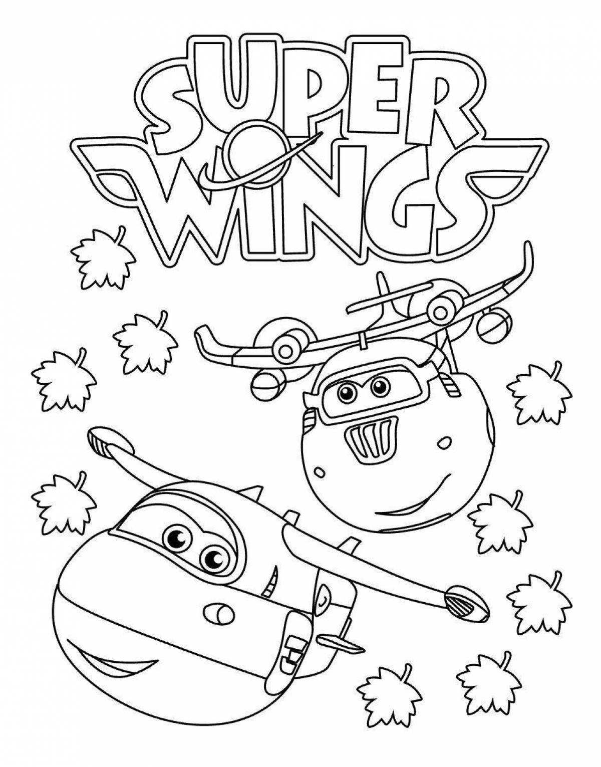 Раскраска восхитительный самолет superwings и его друзья