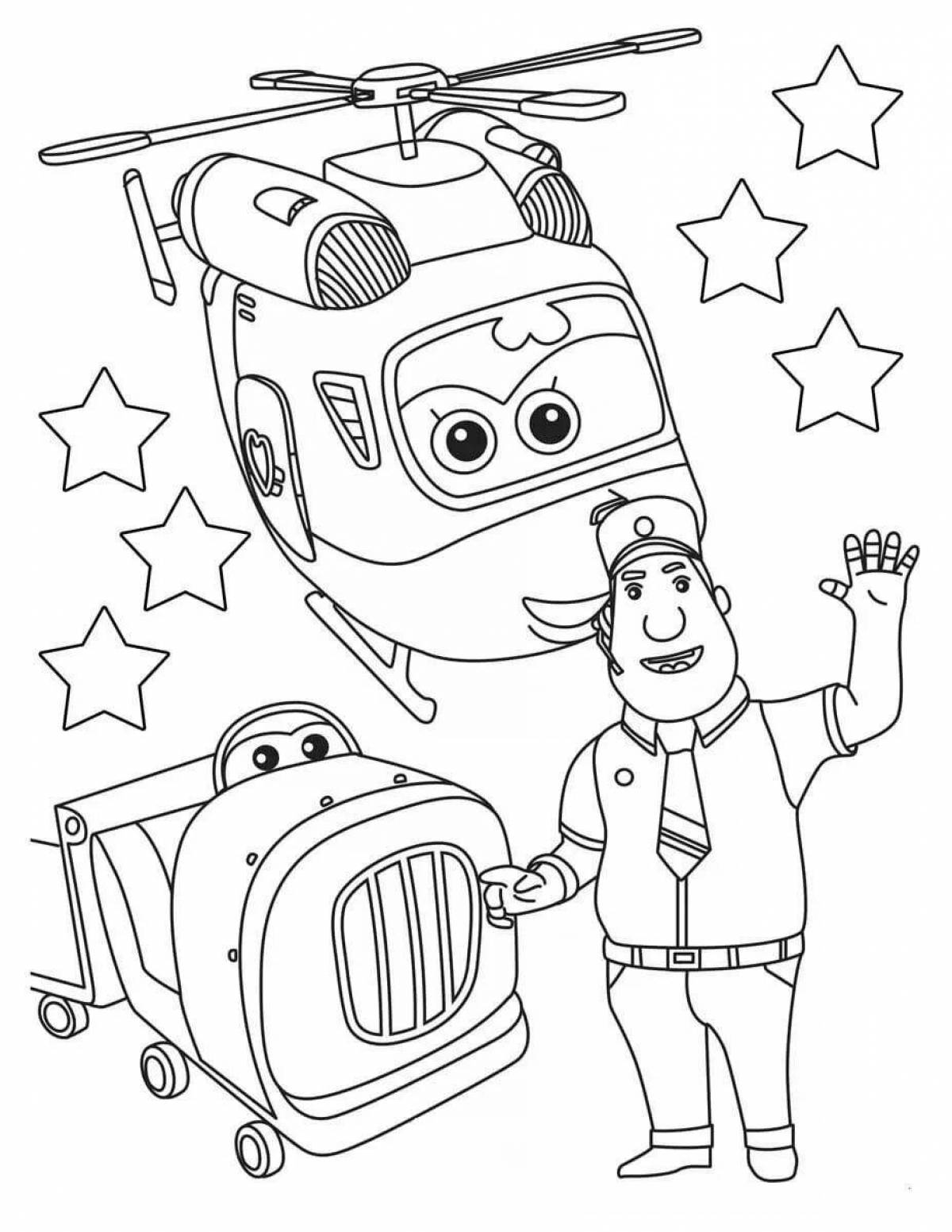 Marvelous superwings jet and friends coloring page