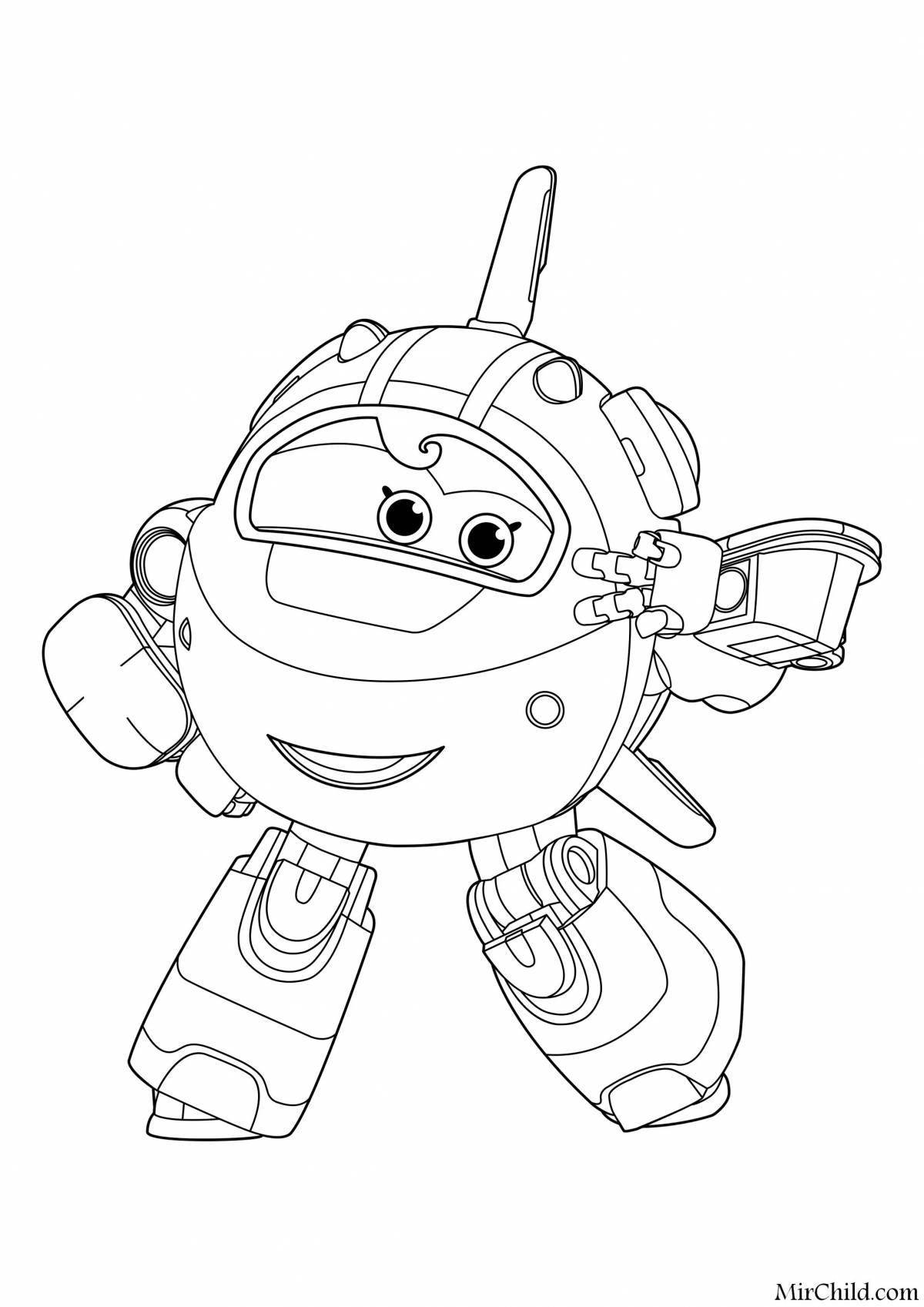 Funny coloring book superwings jet and his friends