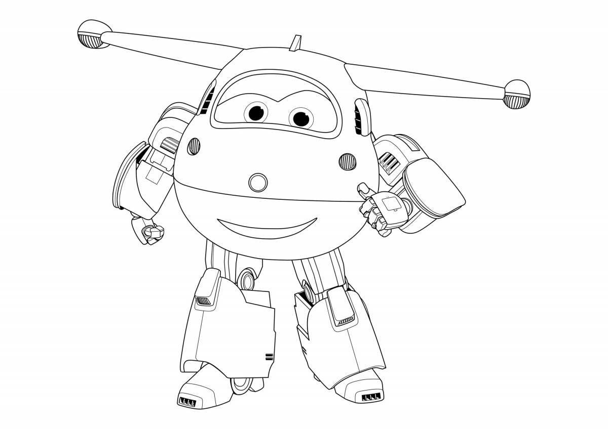 Comic coloring book superwings jet and his friends