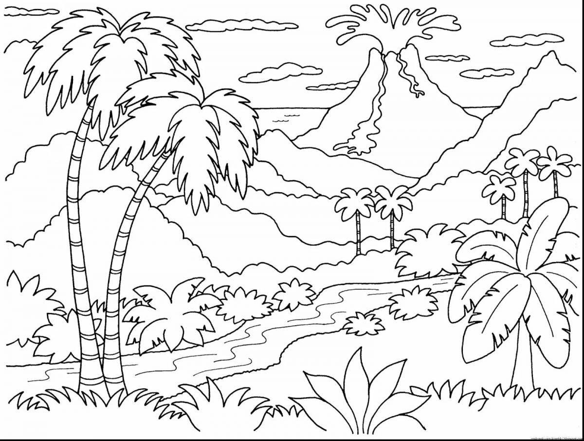 Glitter 6-7 year old coloring landscapes