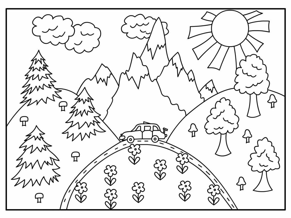 Shining 6-7 year old landscape coloring book
