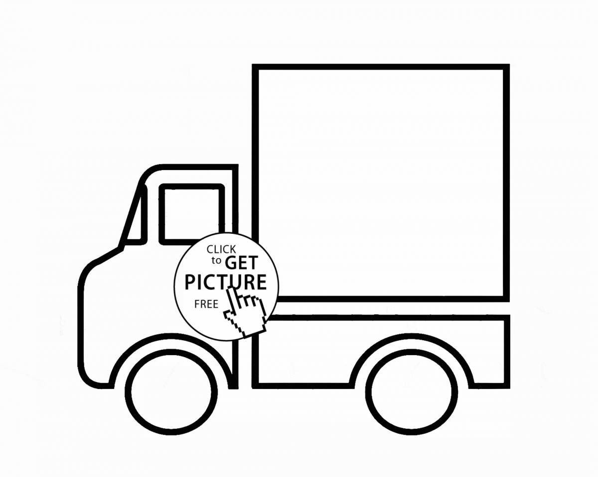 Amazing drawing of a truck without wheels