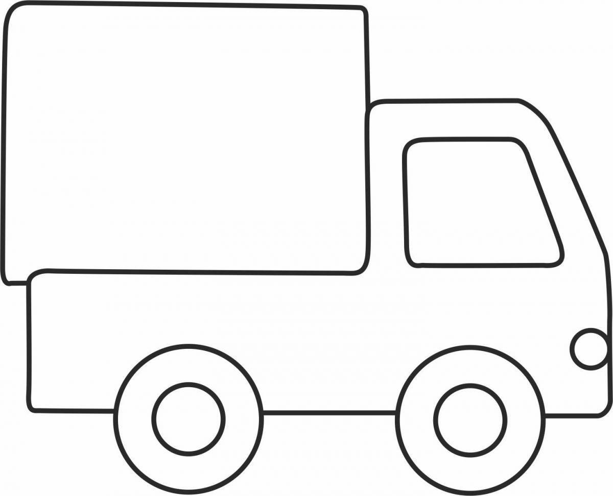 Cute truck without wheels drawing