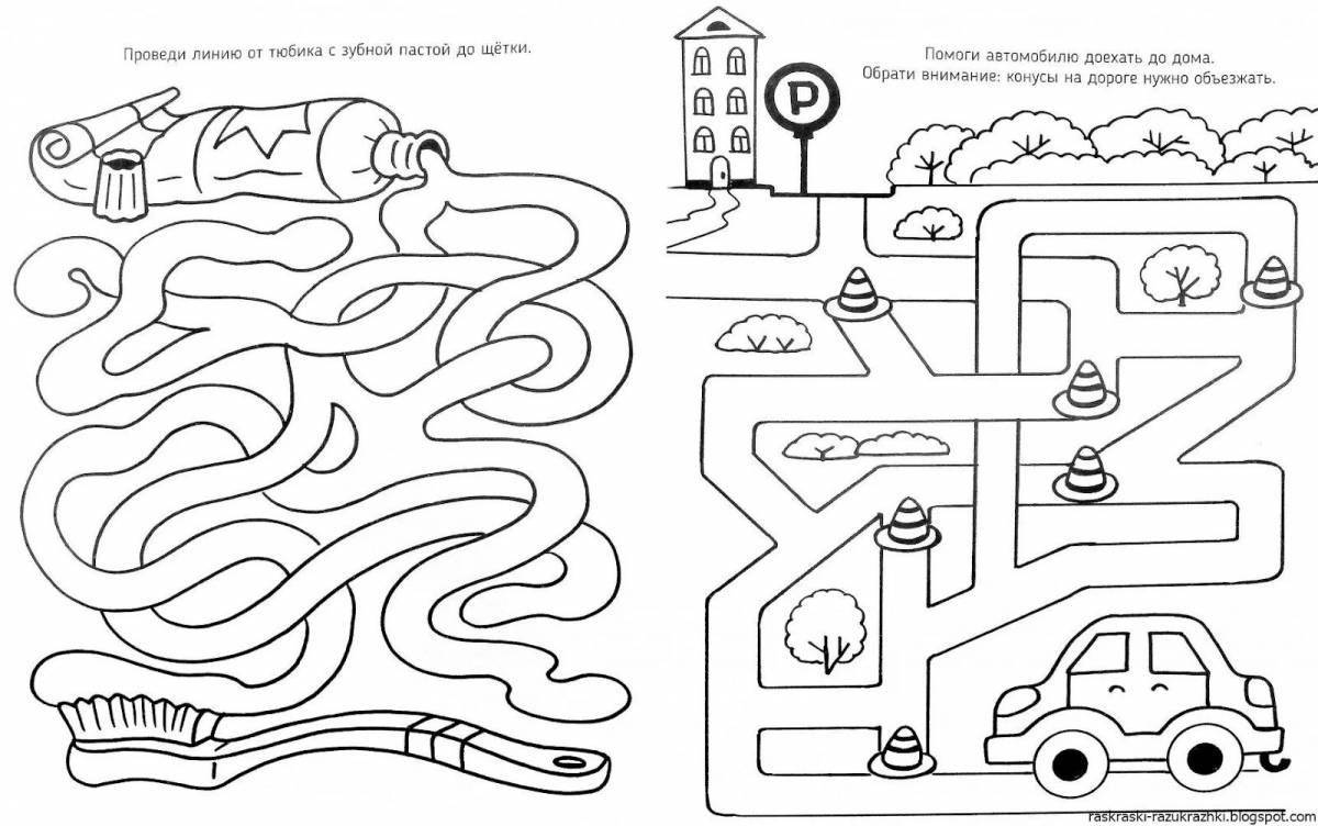 Stimulating coloring book for 3-4 year olds