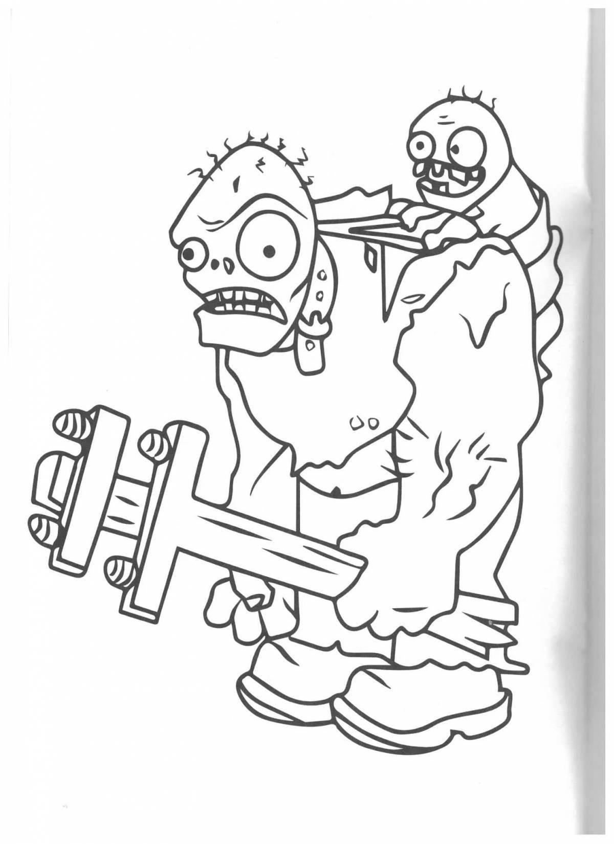 Coloring pages of plants vs zombies