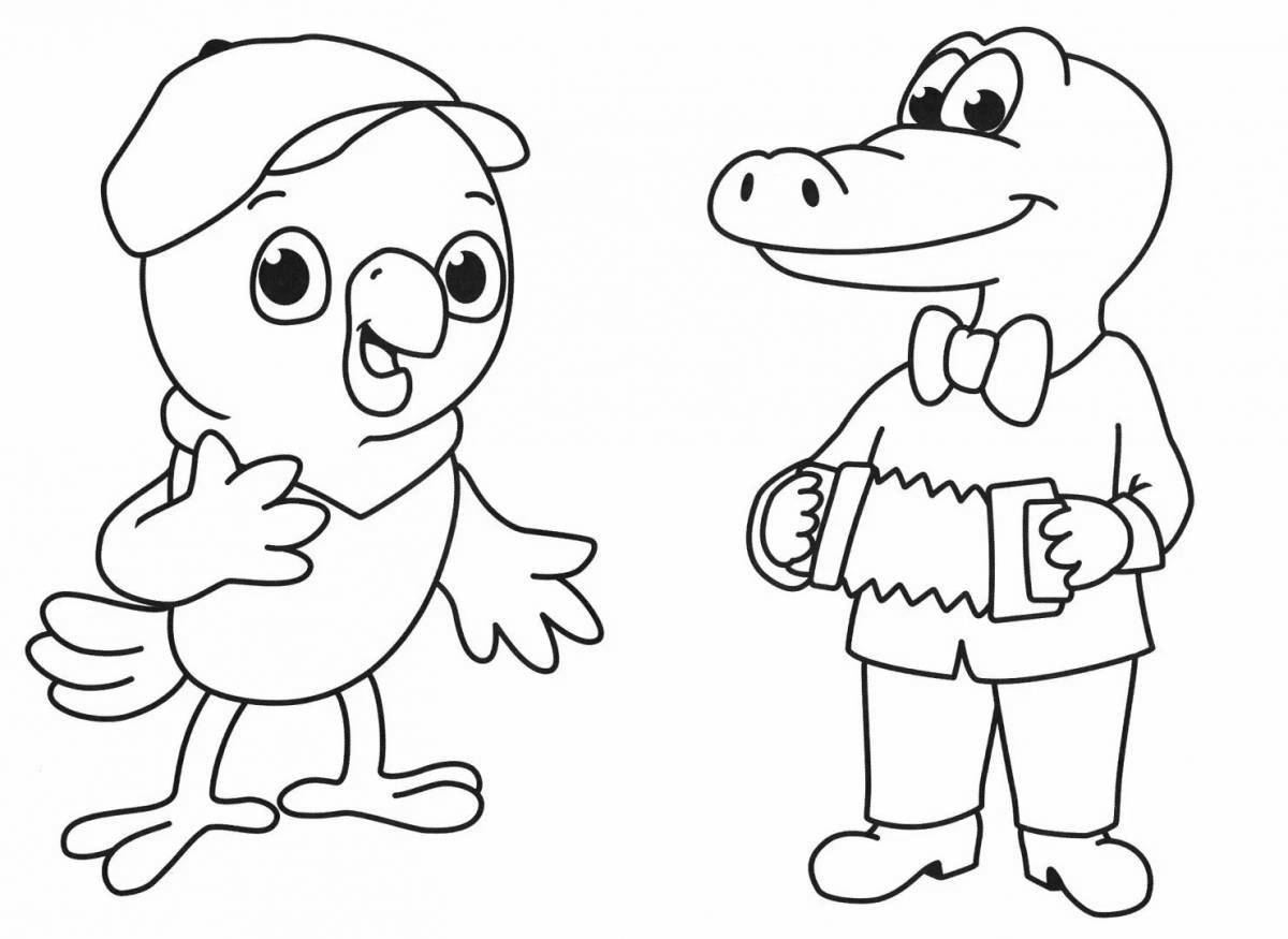 Joyful two drawings on one sheet for children