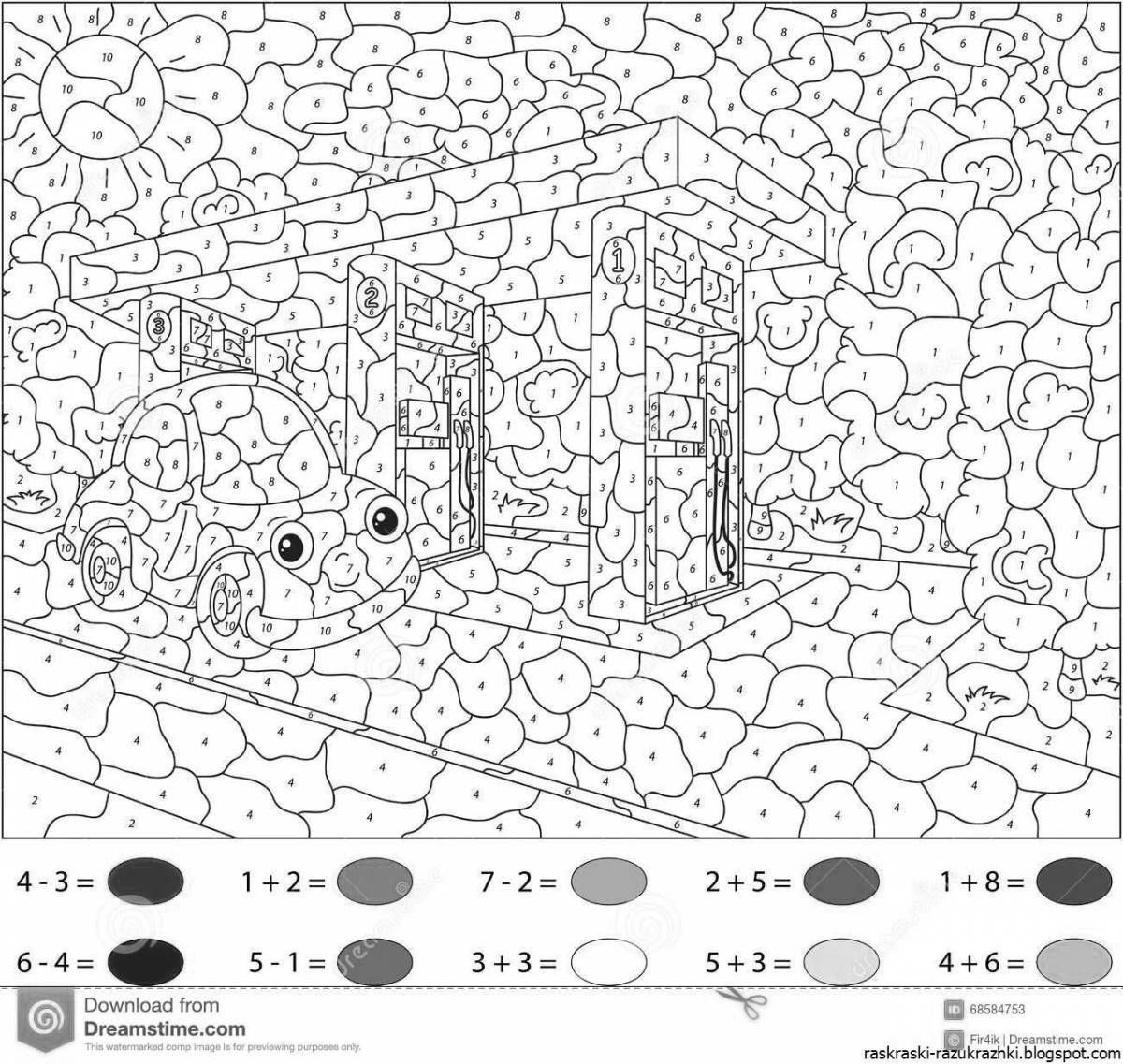 Coloring by phone numbers in English