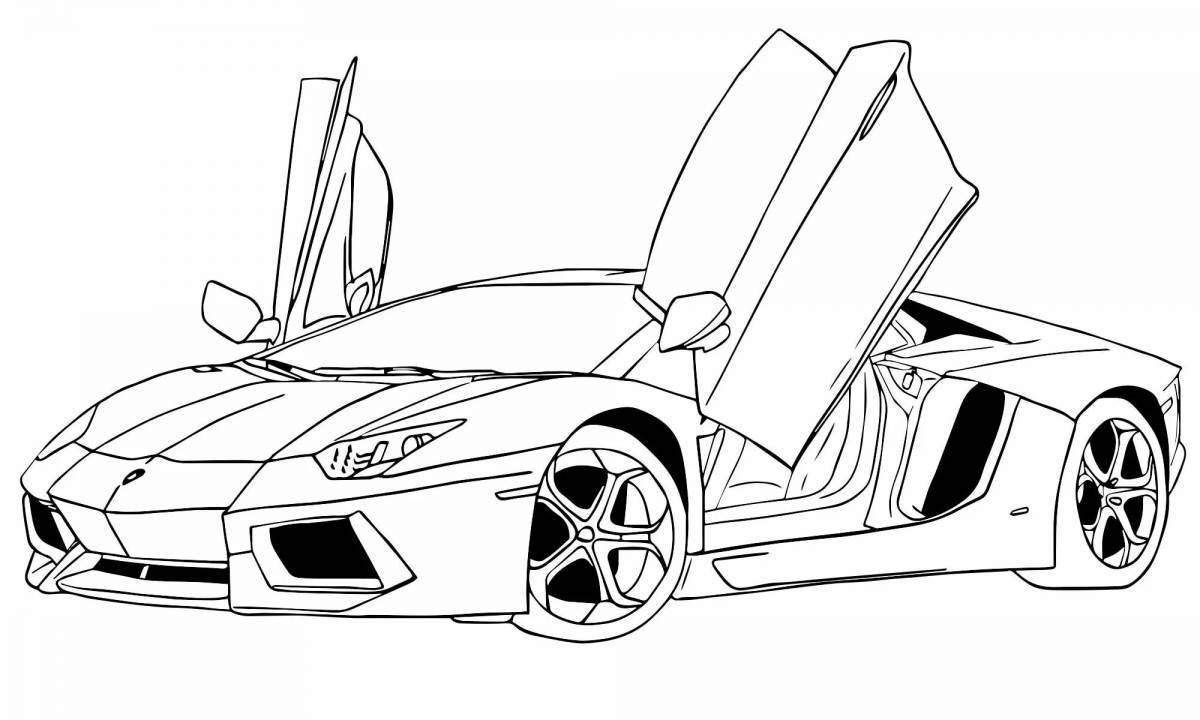 Colorful lambo coloring page