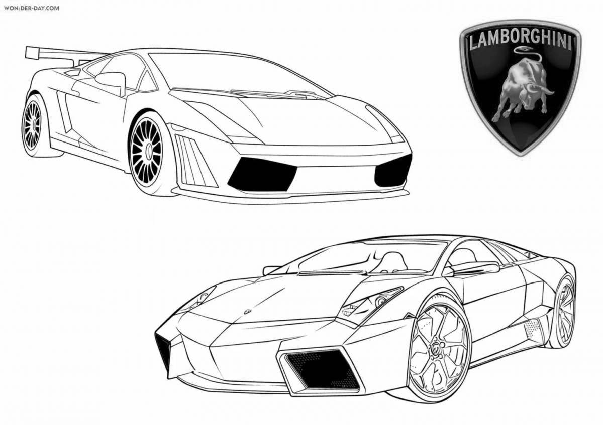 Playful lambo coloring page