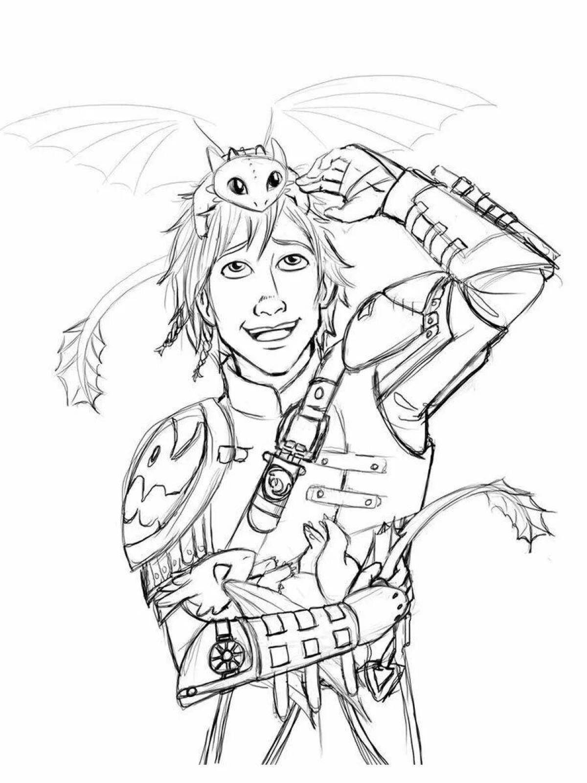 Playful hiccup coloring page
