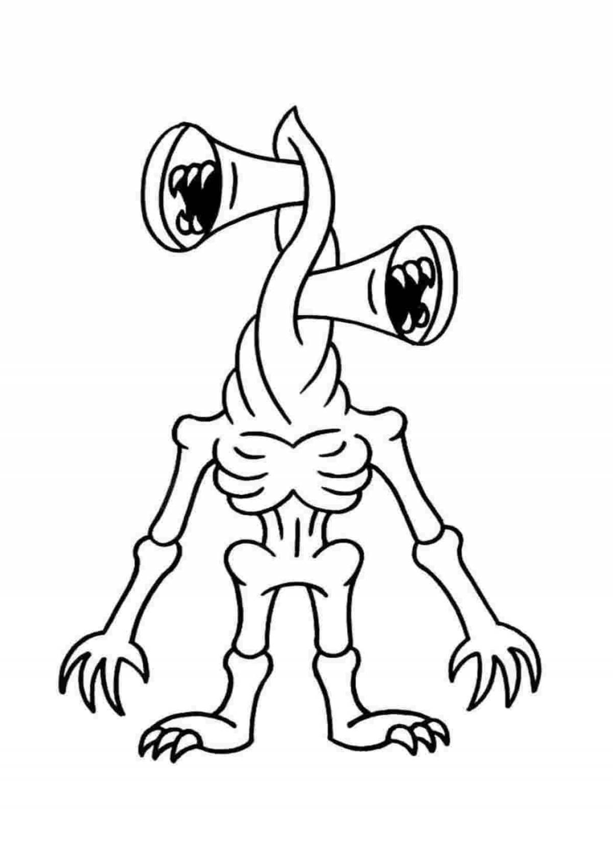 Fun coloring book with siren's head