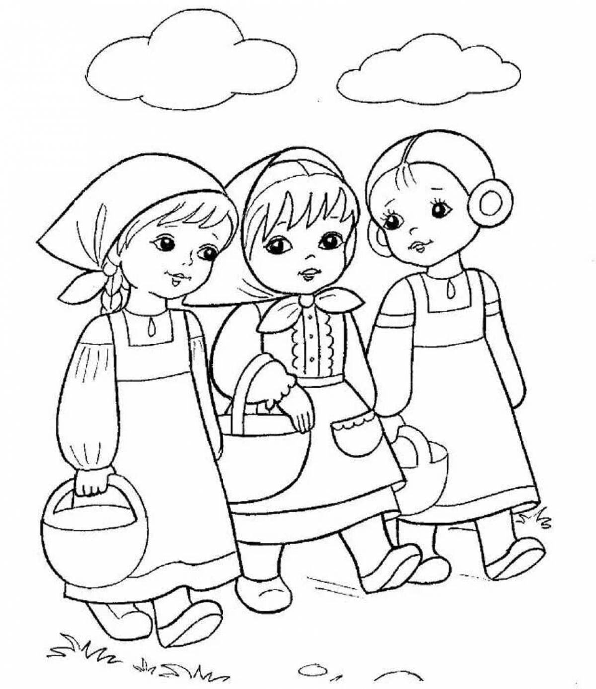 Living story coloring page