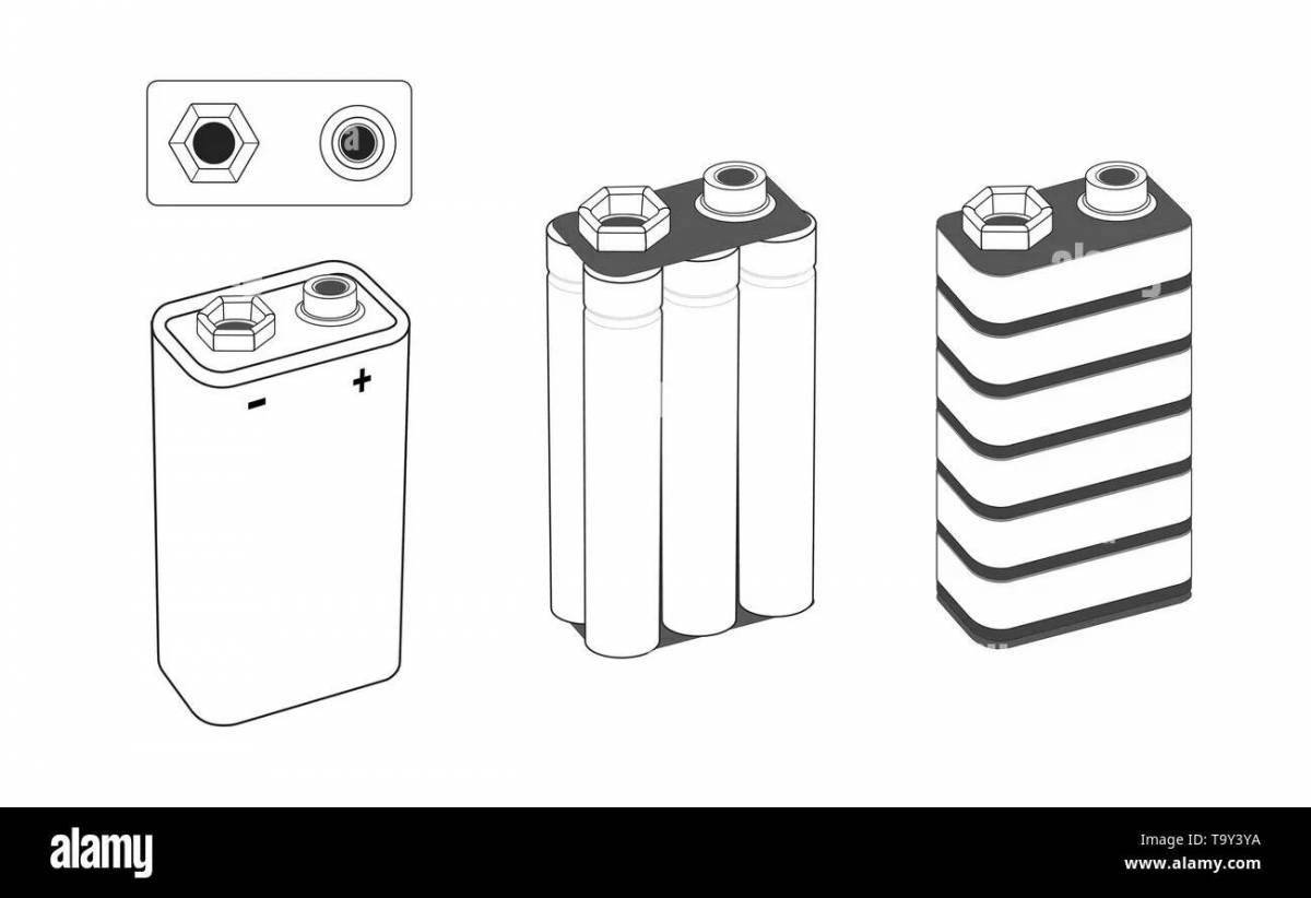 Fun battery coloring page