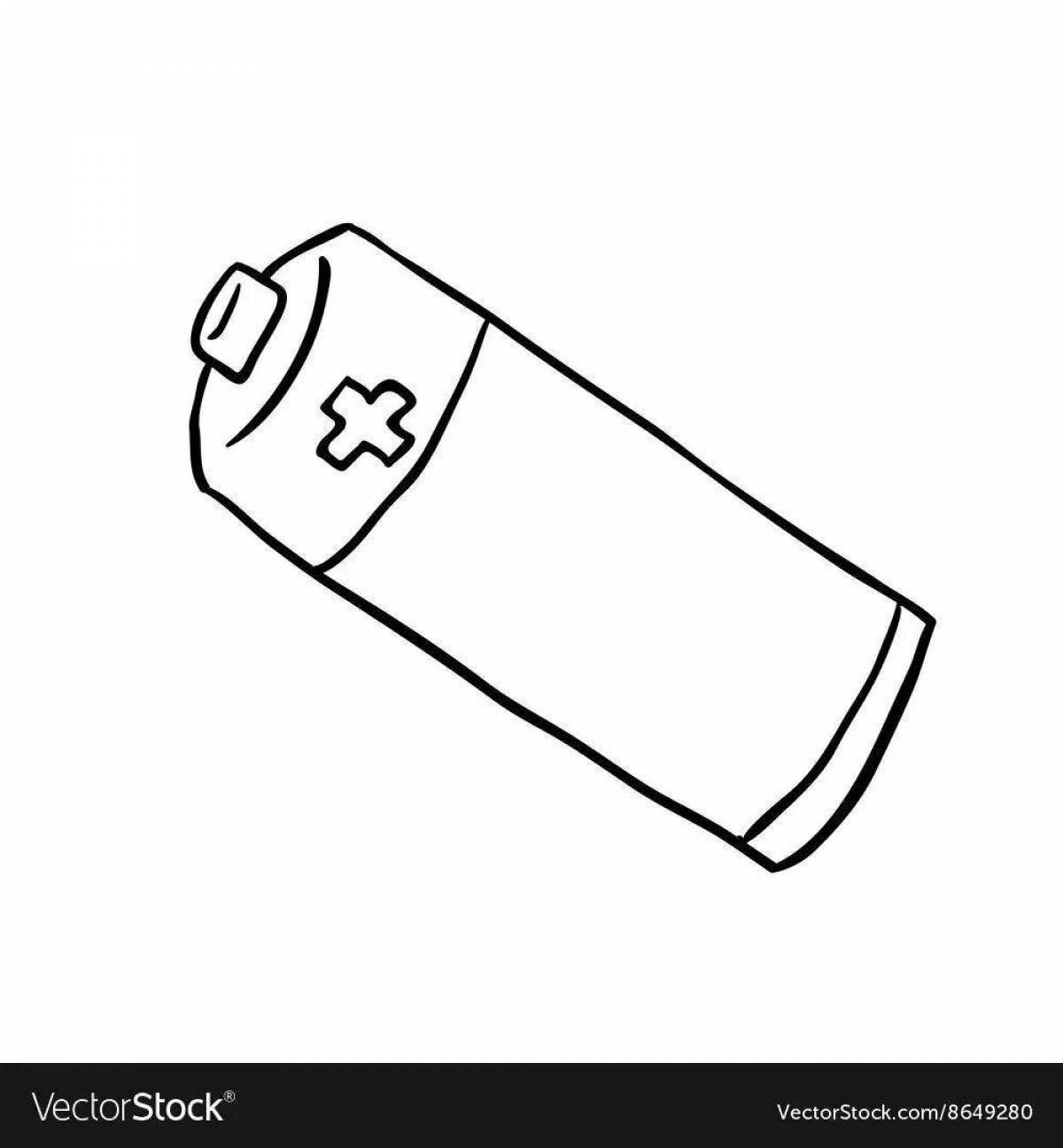 Animated battery coloring page