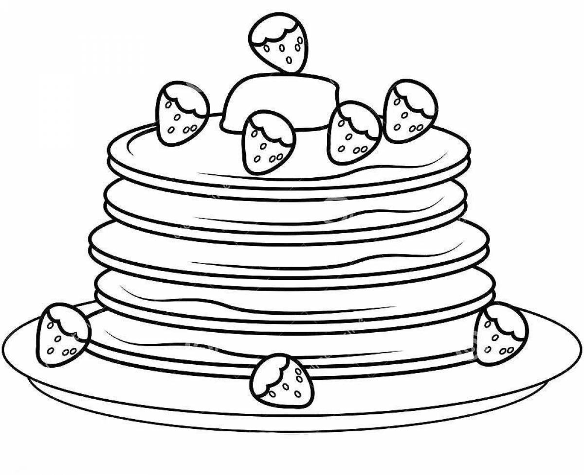 Coloring page adorable pancakes