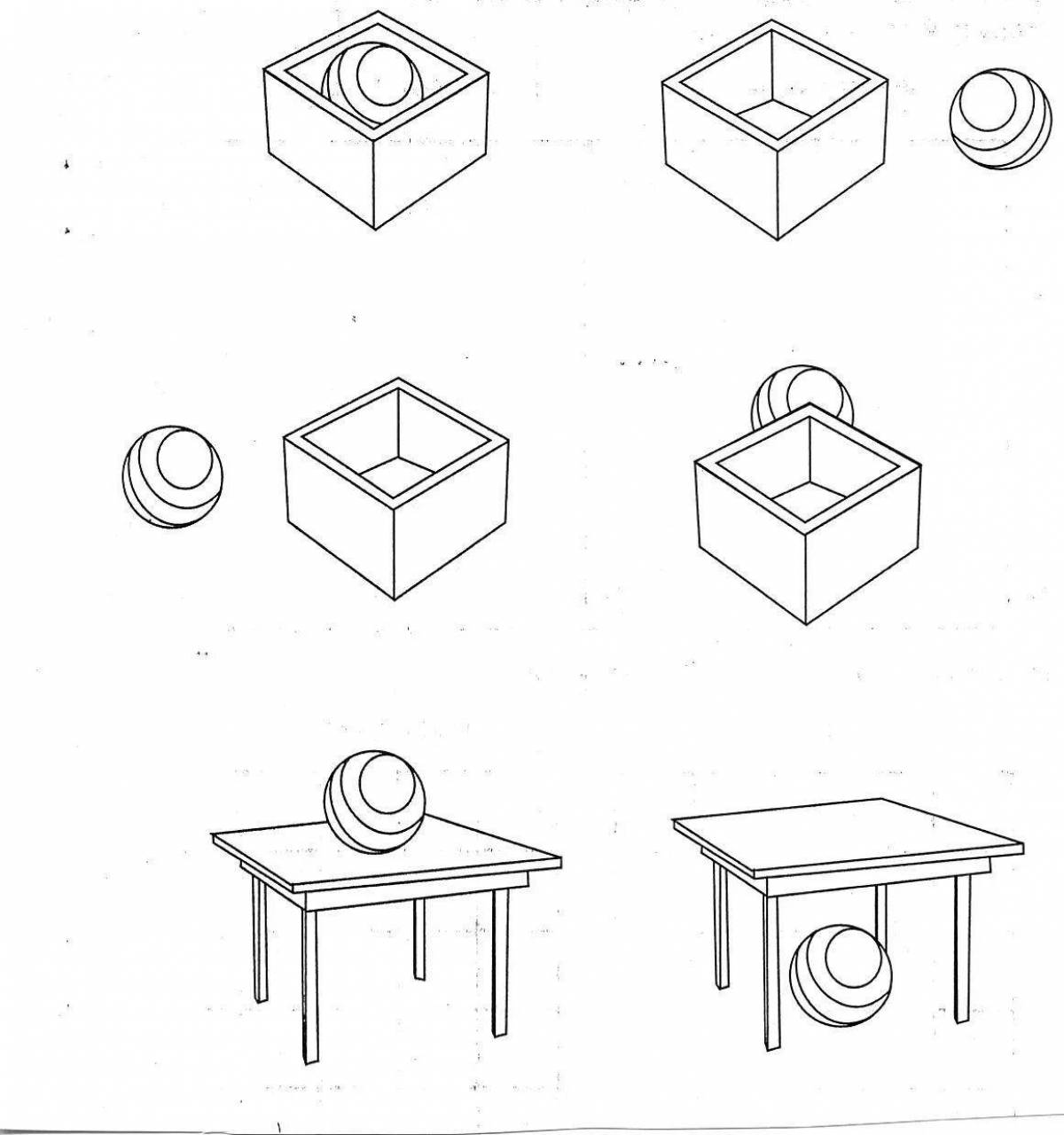 Attractive prepositions coloring picture