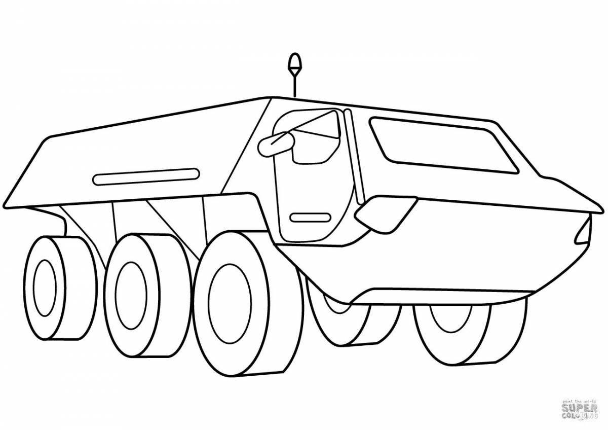Grand armored car coloring page