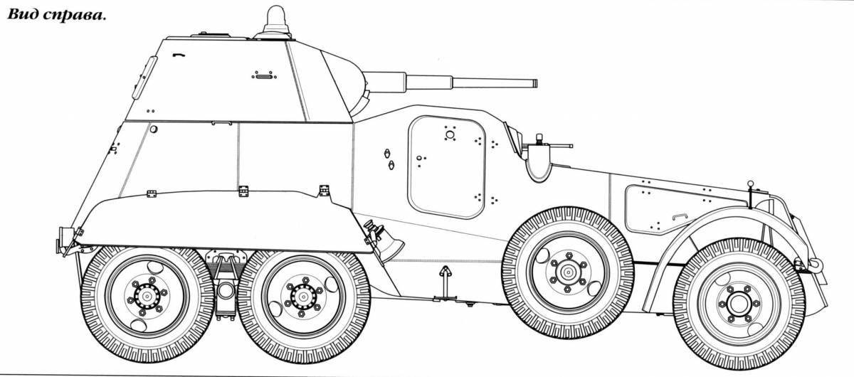 Glorious armored car coloring page