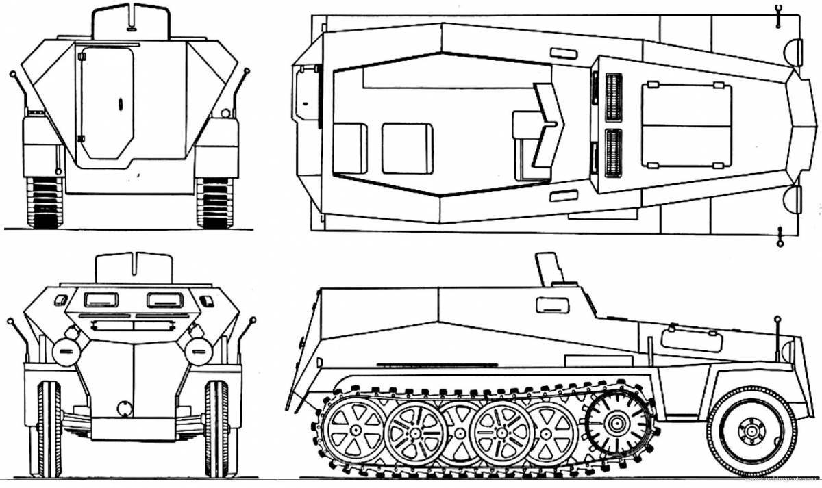 Coloring book bold armored car